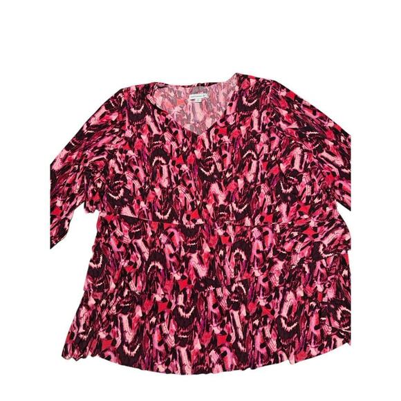 Susan GraverTop Size 2X Multi Colored Print Layers - Picture 1 of 11